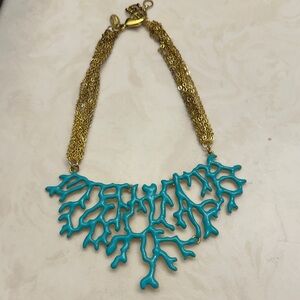 Amrita Singh Gold and Blue Coral Necklace
